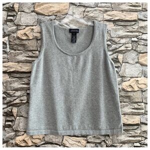 #154 Jones New York Signature Gray Sleeveless Tank Blouse Shirt Top Large